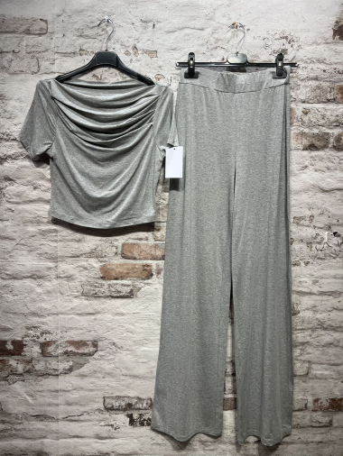 Wholesaler FOLIE LOOK - Short-sleeved tops and flowing pants set