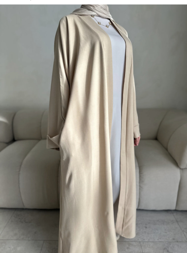 Grossiste FOLIE LOOK - Kimono abaya long à manches longues (grande taille)