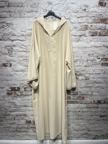 Grossiste FOLIE LOOK - Robe abaya avec capuche et motifs