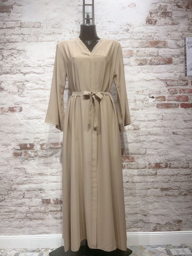 Grossiste FOLIE LOOK - Robe abaya avec ceinture
