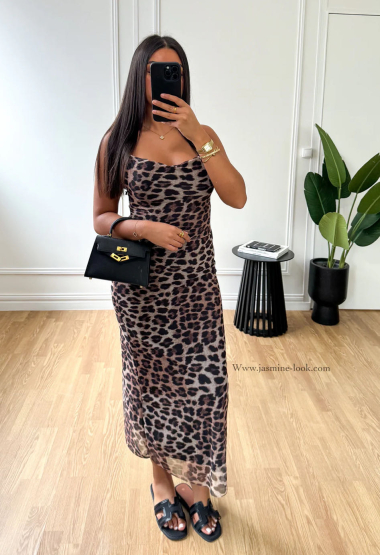 Wholesaler FOLIE LOOK - Backless leopard dress