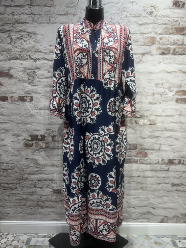 Wholesaler FOLIE LOOK - Long dress with flower print patterns