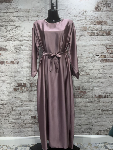 Grossiste FOLIE LOOK - Robe abaya satin