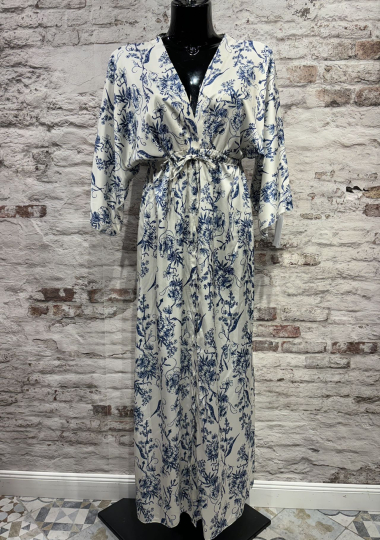Wholesaler FOLIE LOOK - Satin dress with flower patterns