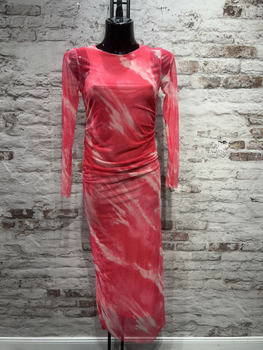 Großhändler FOLIE LOOK - Transparentes Kleid mit Mustern
