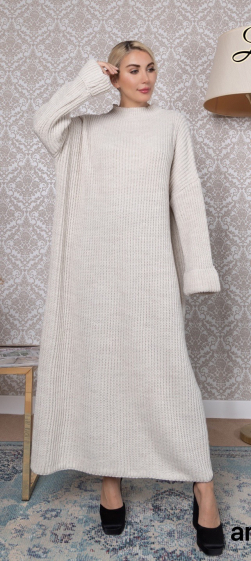 Wholesaler FOLIE LOOK - Plain dress with round neck (mohair)