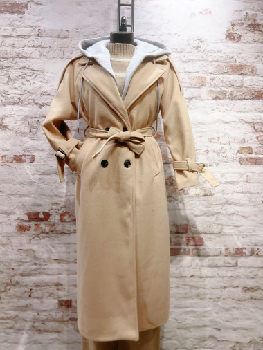 Wholesaler FOLIE LOOK - Lined trench coat with hood