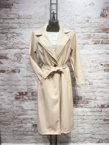 Wholesaler FOLIE LOOK - Faux leather trench coat