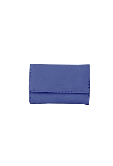 Porte-monnaie enfant en simili bleu roy - zip turquoise – Hello