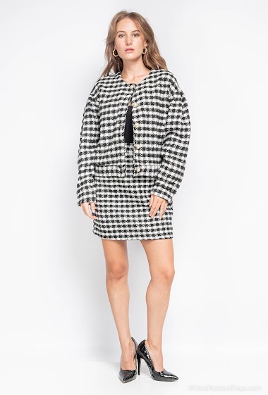 Wholesaler CM MODE - Plaid coat skirt suit