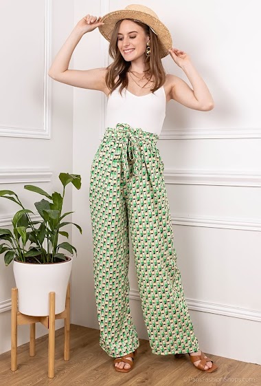 Grossiste CM MODE - Pantalon large à imprimé fleurs