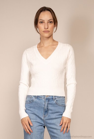 Großhändler CM MODE - Knitted rounded neck sweater