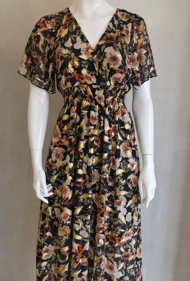 Großhändler CM MODE - Flower printed knotted dress