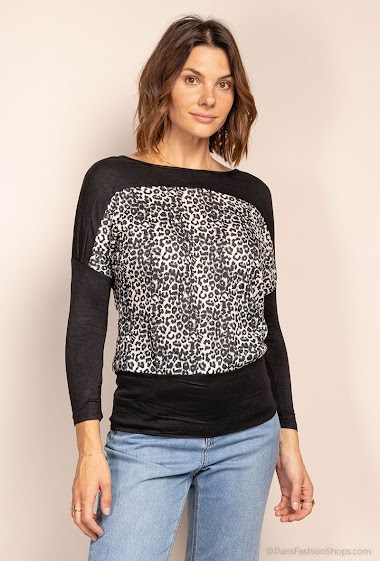 Wholesaler CM MODE - Long-sleeved animal pattern t-shirt