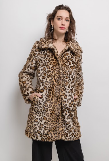 Grossiste CMP55 - Manteau en fourrure léopard