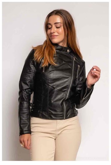 Wholesaler CMP55 - Faux leather biker jacket