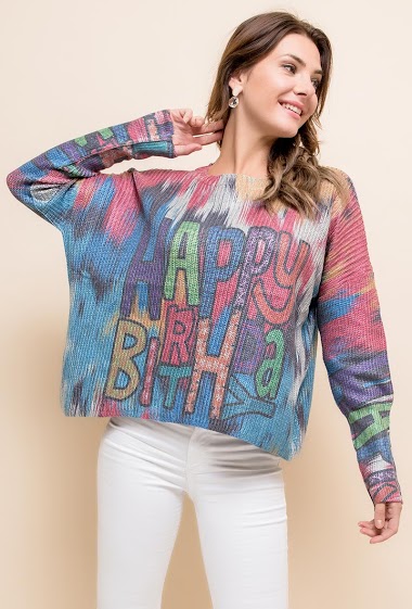 Wholesaler CMP55 - Sweater HAPPY BIRTHDAY