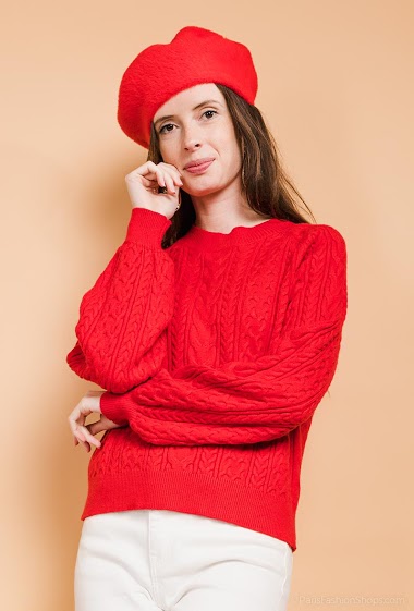 Wholesaler CMP55 - Long sweater in cable knit