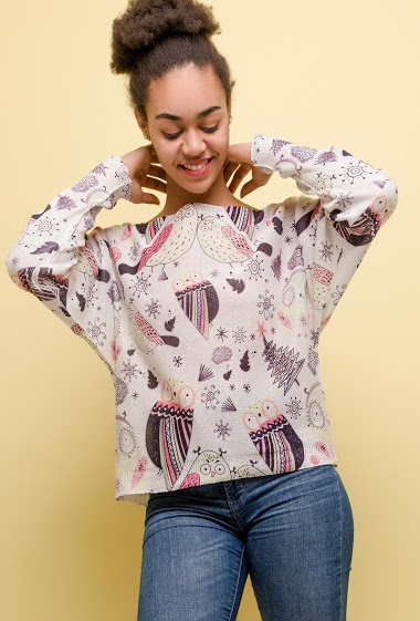 Wholesaler CMP55 - Printed fine sweater