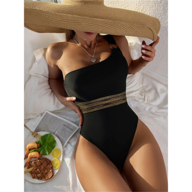 Wholesaler COCONUT SUNWEAR - Asymmetrical 1-piece swimsuit Black
