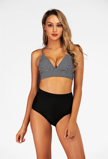 Wholesaler COCONUT SUNWEAR - 2-piece shell swimsuit Black and white