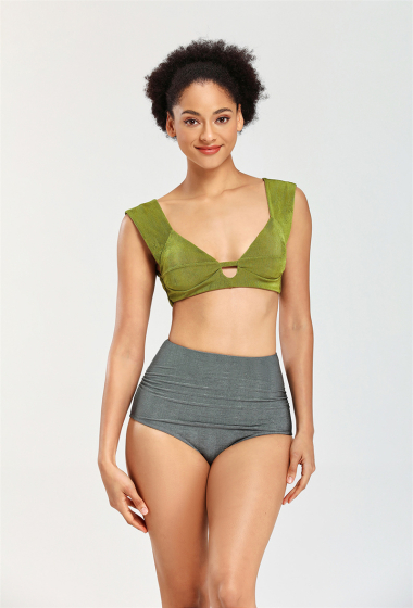 Wholesaler COCONUT SUNWEAR - 2-piece shell swimsuit Green and gray
