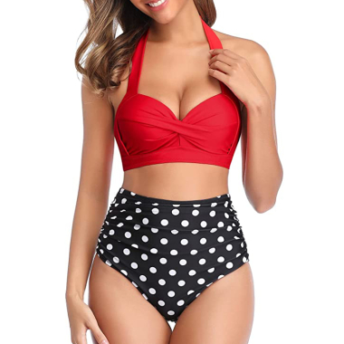 Wholesaler COCONUT SUNWEAR - 2-piece push-up swimsuit Red and black