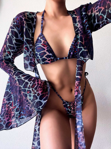 Wholesaler COCONUT SUNWEAR - 3-piece shell swimsuit - Deep purple