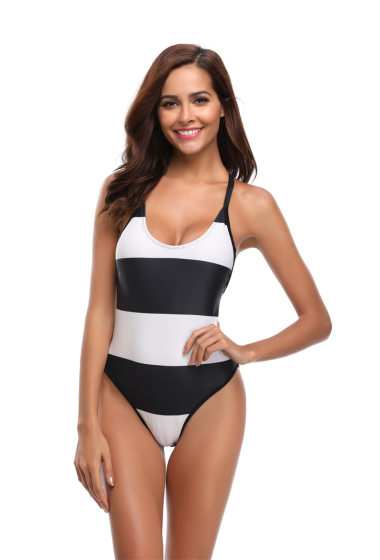 Wholesaler COCONUT SUNWEAR - Black and white swimsuit