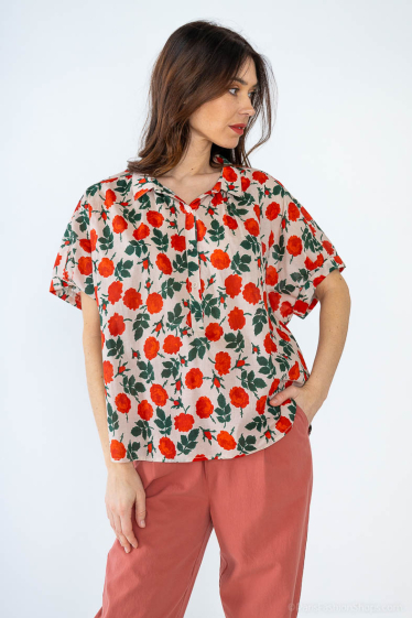 Wholesaler COLOR BLOCK - Flower print shirt