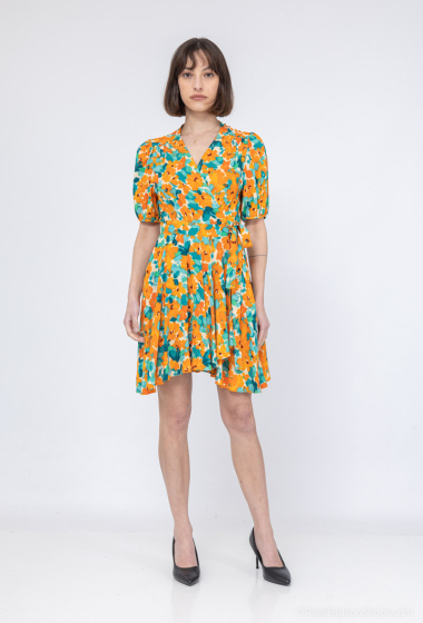 Wholesaler COLOR BLOCK - V-neck floral dress