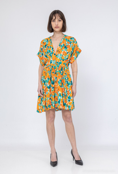 Großhändler COLOR BLOCK - Kleid mit V-Ausschnitt und Blumenmuster