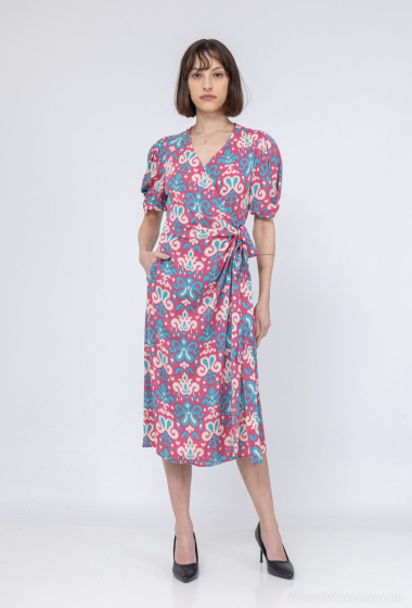 Wholesaler COLOR BLOCK - Mid-length wrap dress