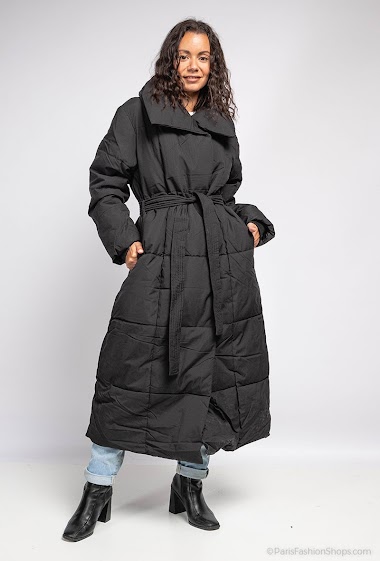 Long hooded down jacket