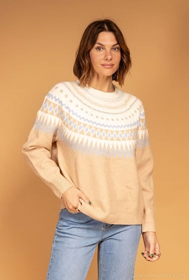Knitted printed sweater