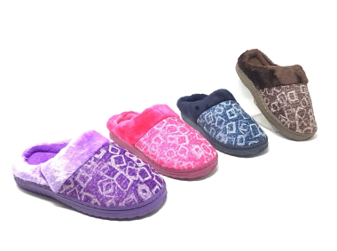 Wholesaler Confort Shoes - Slippers with fur collar with fancy pattern