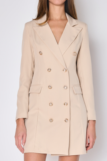 Wholesaler Copperose - long blazer with shoulder pads and gold buttons
