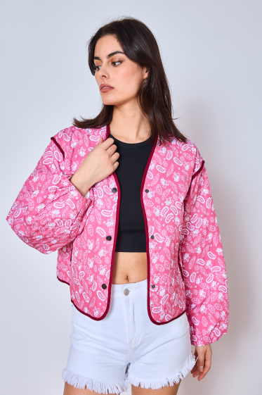 Wholesaler Copperose - printed quilted jacket with contrasting trims