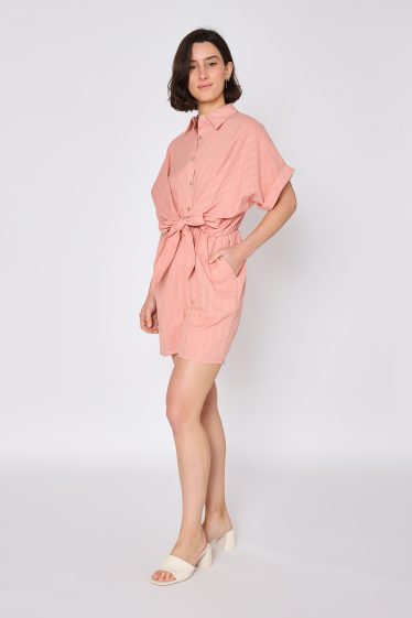 Wholesaler Copperose - cotton playsuit with tie front