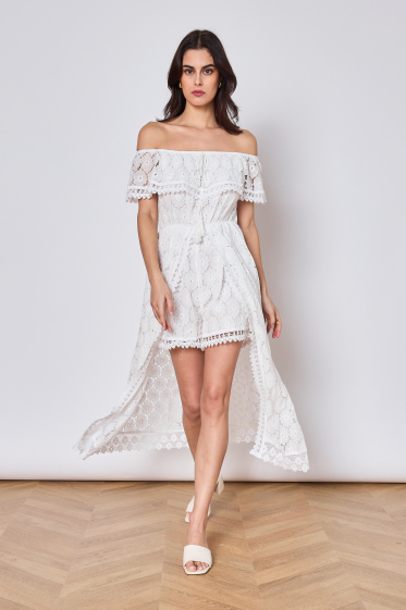 Wholesaler Copperose - lace playsuit effect bardot dress