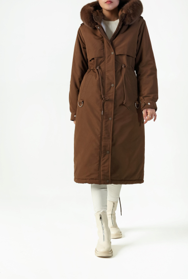 Wholesaler Copperose - long parka-style down jacket with fur-lined hood