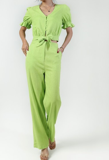 Wholesaler Copperose - Top and pants set with linen