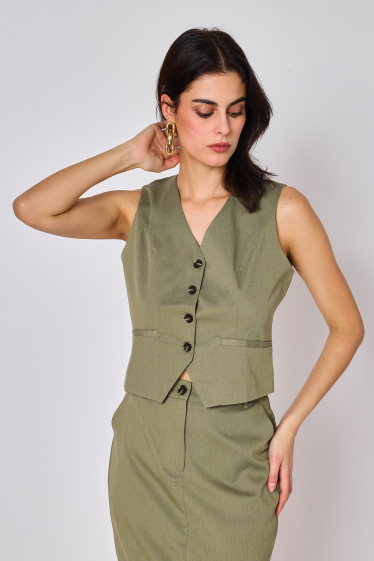 Wholesaler Copperose - short fitted minimalist suit vest