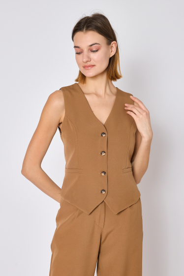 Wholesaler Copperose - fitted short minimalist vest