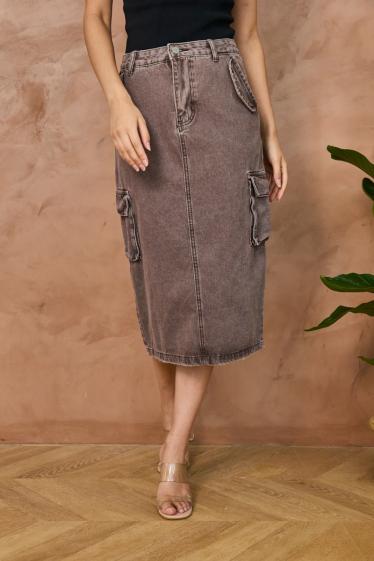 Wholesaler Copperose - denim midi cargo skirt