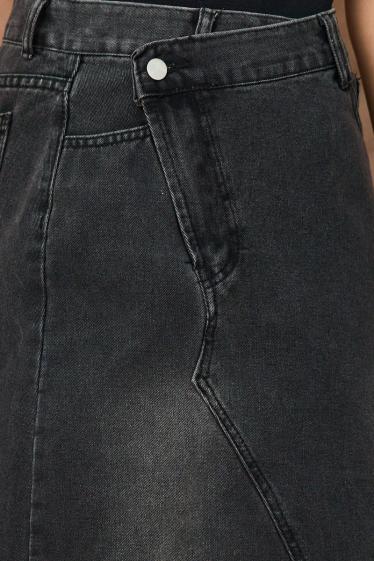 Grossiste Copperose - jupe crayon mi- longue en jean échelonné