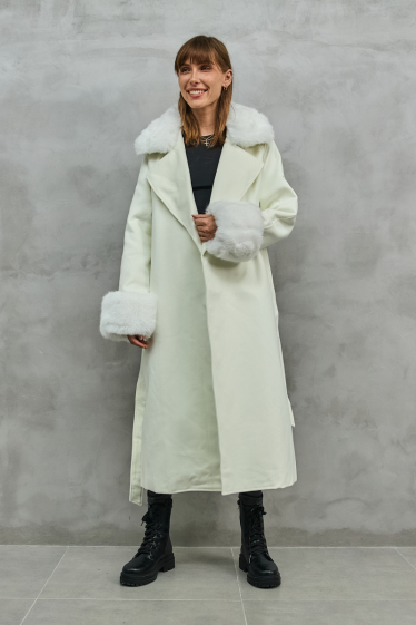Grossiste Copperose - manteau long avec fourrure amovible et ajustable