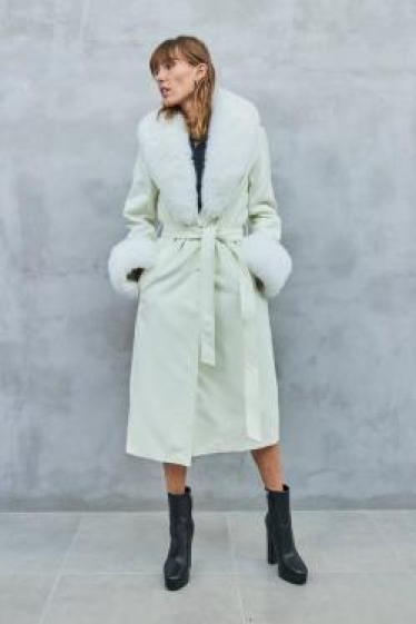 Wholesaler Copperose - long coat with cashmere touch with removable fur