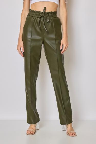 Wholesaler Copperose - trousers in similar leather with drawstring