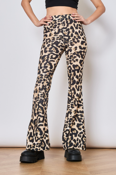 Grossiste Copperose - pantalon évasées à imprimé léopard